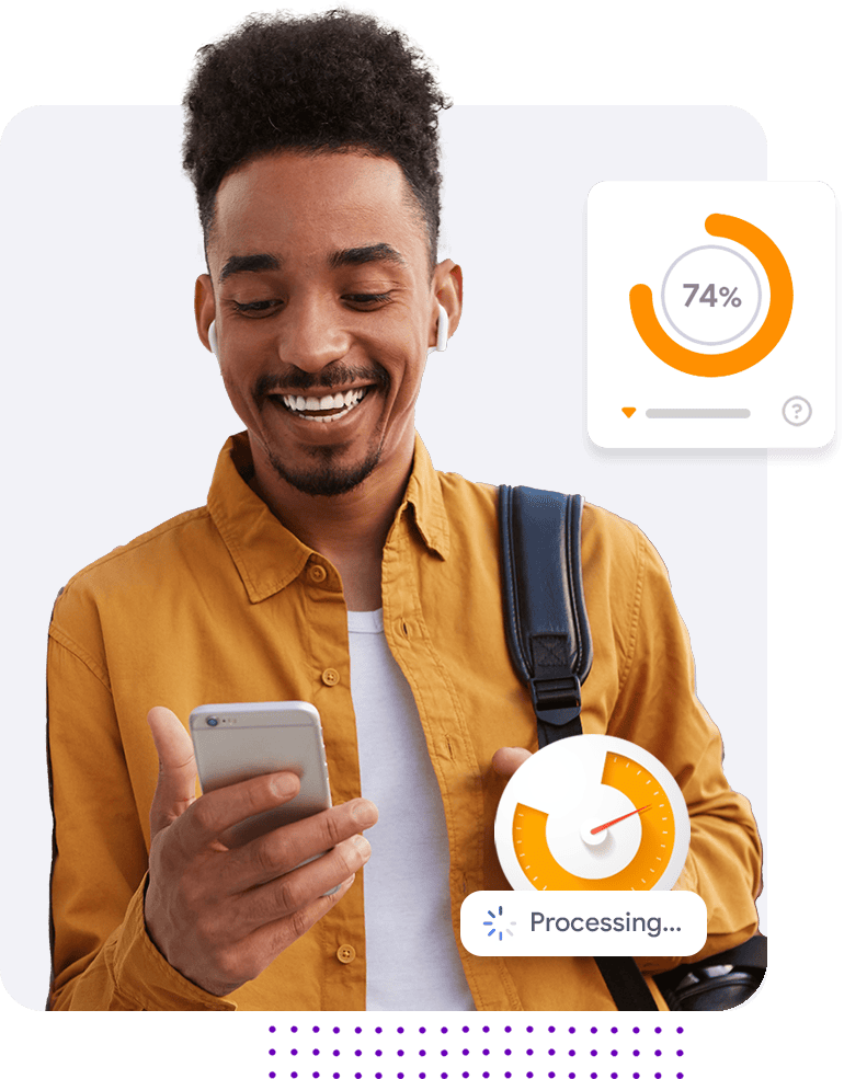Processing status indicators